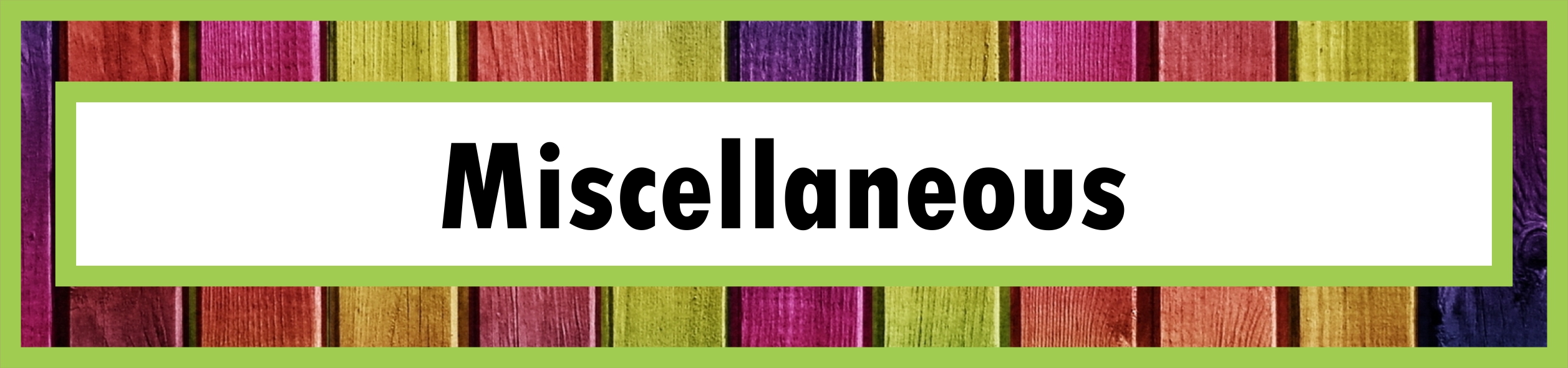 Products button for Miscellaneous
